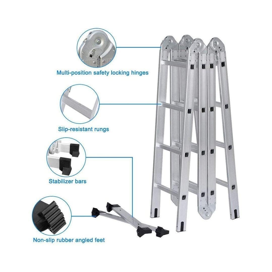 Picture412 سلم ألومنيوم قابل للطي متعدد الاستخدامات - الصورة 1