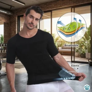 مشد رجالي نصف كم أسود 2