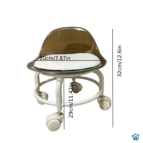 Acrylic swivel chair with 360° wheels 3