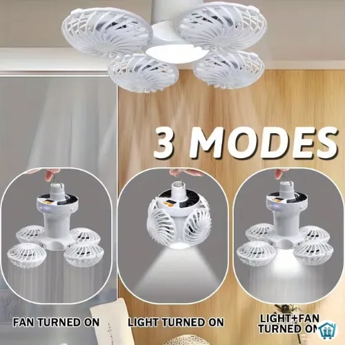Camping Lantern Fan with LED Light 2
