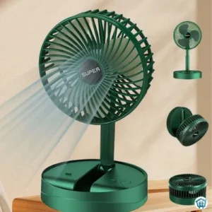 Portable folding desk fan