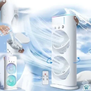 Dual portable misting fan