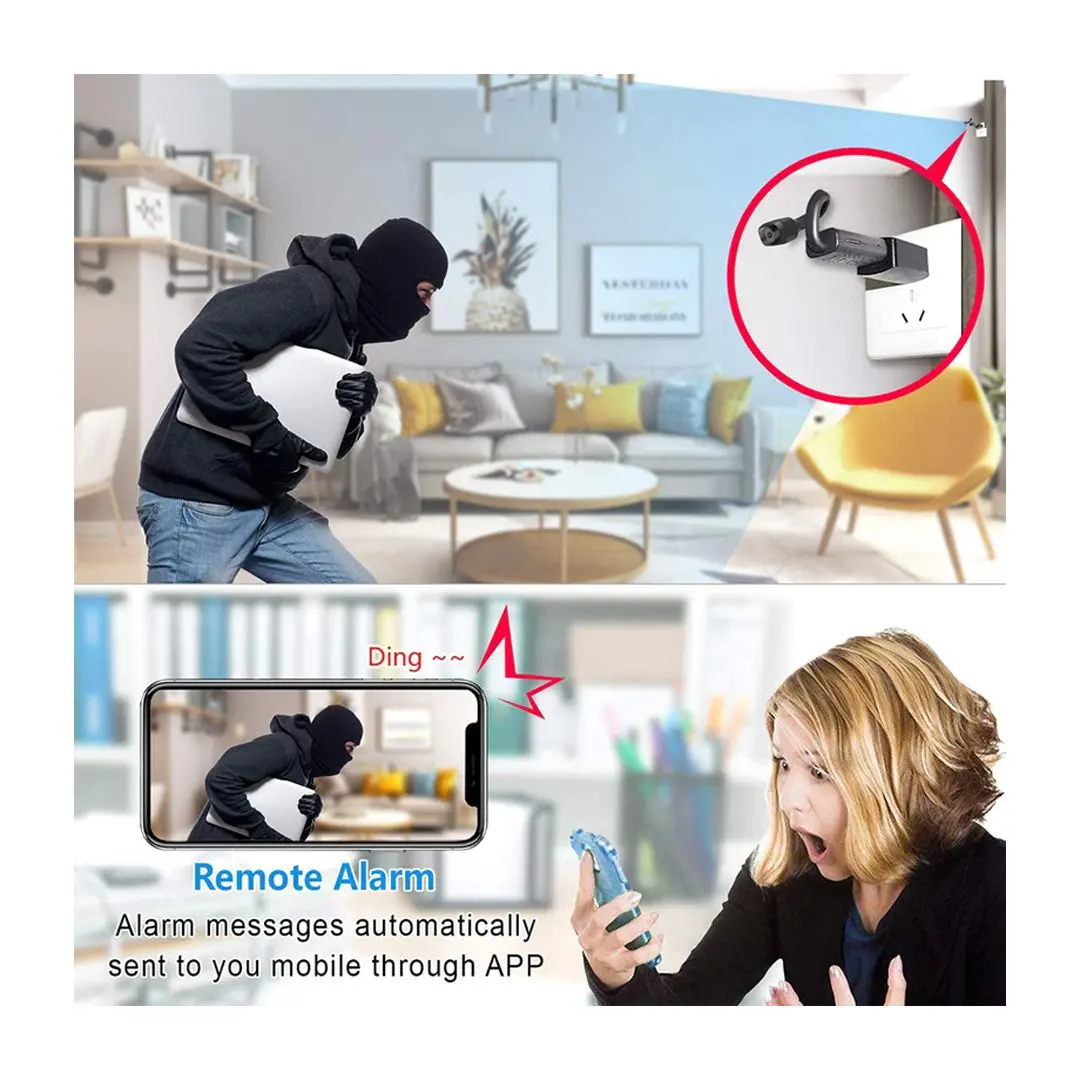 كاميرا مراقبة صغيرة WiFi بدقة 1080P مع رؤية ليلية - الصورة 6