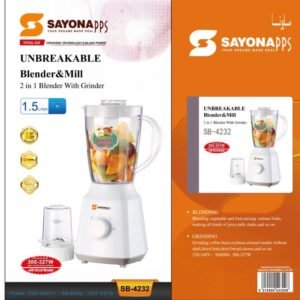 خلاط ومطحنة سايونا بقوة 350 واط وسعة 1.5 لتر