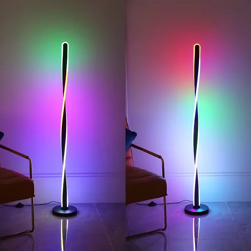 مصباح أرضي LED للزوايا ارتفاع 123 سم مع ريموت وتحكم بالسطوع - الصورة 3