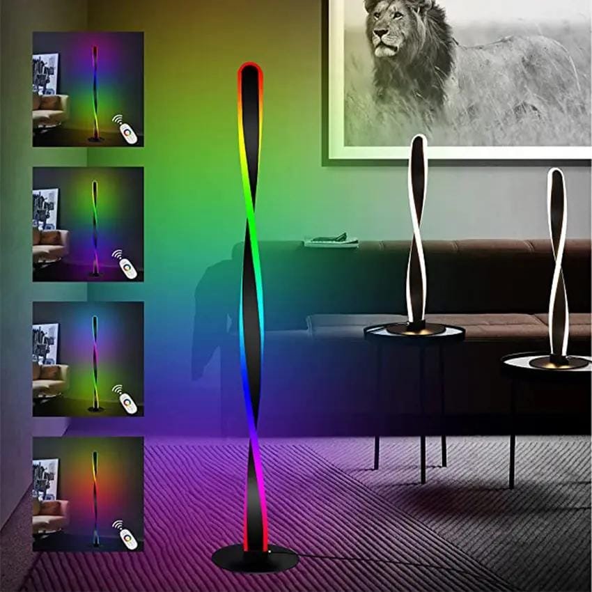 مصباح أرضي LED للزوايا ارتفاع 123 سم مع ريموت وتحكم بالسطوع