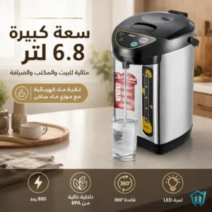 غلاية كهربائية 6.8 لتر بقوة 800 واط مع موزع ماء ساخن – من RAF