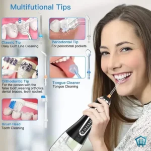 جهاز تنظيف الأسنان المائي H2ofloss HF-6 لاسلكي قابل لإعادة الشحن