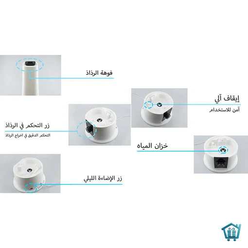 فواحة البرج المنزلية الكبيرة مع إضاءة
