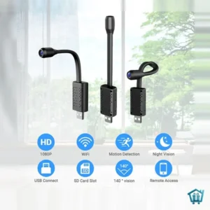 كاميرا مراقبة صغيرة WiFi بدقة 1080P مع رؤية ليلية