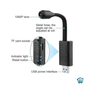 كاميرا مراقبة صغيرة WiFi بدقة 1080P مع رؤية ليلية